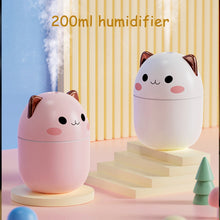 Load image into Gallery viewer, 200ml Air Humidifier Cute Kawaiil Aroma Diffuser With Night Light Cool Mist For Bedroom Home Car Plants Purifier Humificador