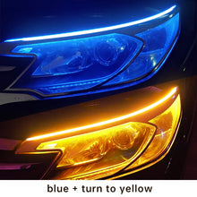 Load image into Gallery viewer, 2pcs LED DRL Car Daytime Running Light Flexible Waterproof Strip Auto Headlights White Turn Signal Yellow Brake Flow Lights 12V
