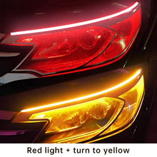 Load image into Gallery viewer, 2pcs LED DRL Car Daytime Running Light Flexible Waterproof Strip Auto Headlights White Turn Signal Yellow Brake Flow Lights 12V
