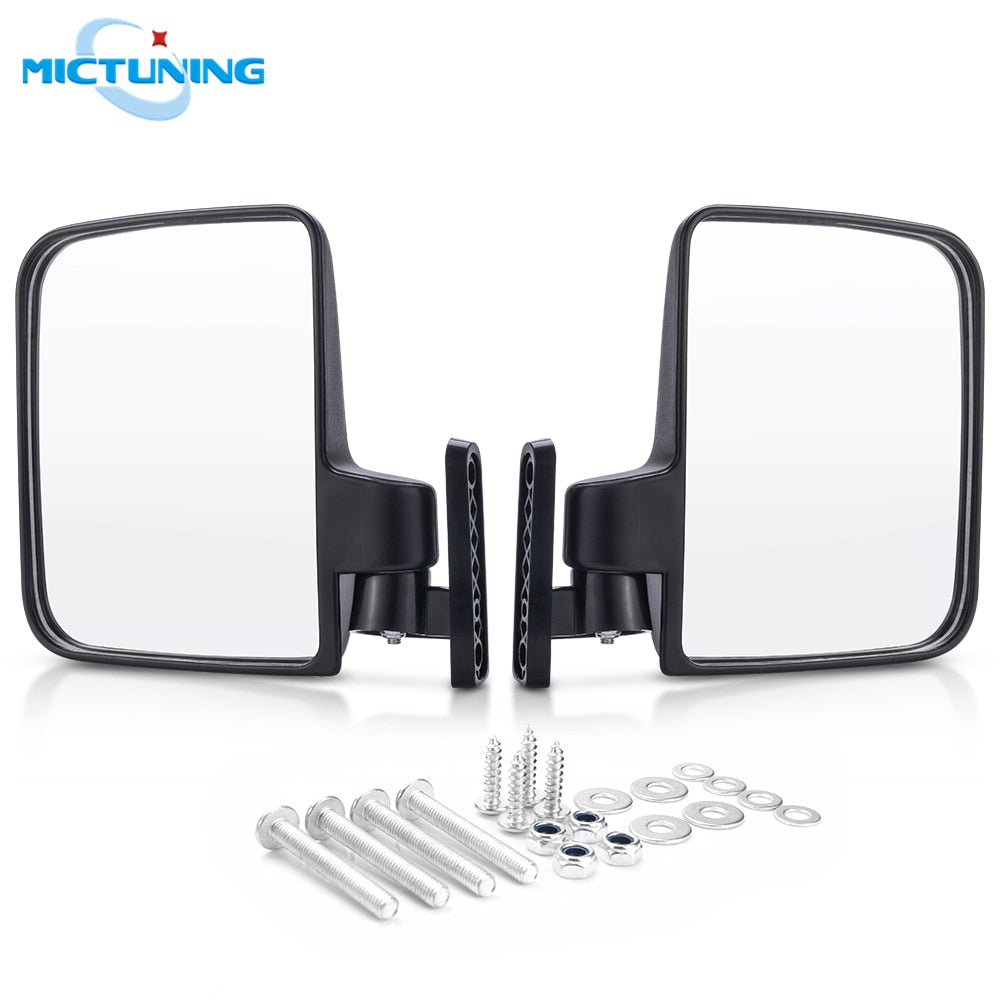 MICTUNING Golf Cart Mirrors Universal Folding Side View Mirrors Flexible Adjustment for Club Car for EZGO for Yamaha Zone Carts